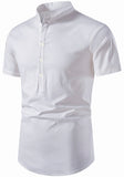 Men's Cotton Fabric Half Sleeve White Kurta